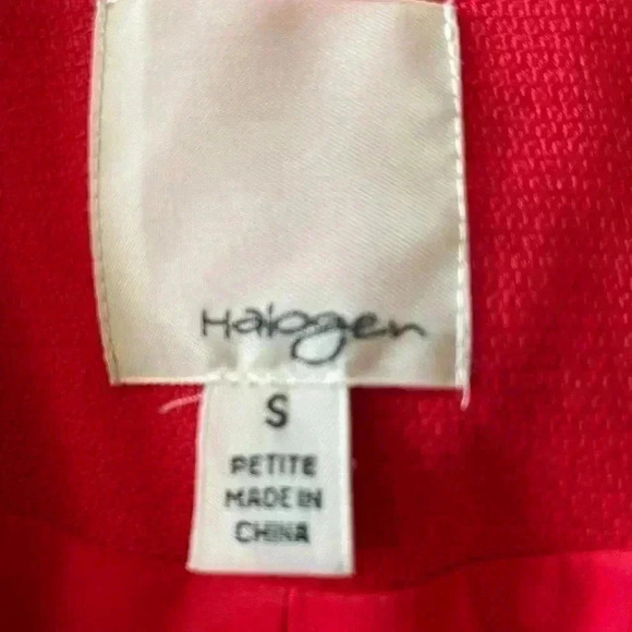 NWOT HALOGEN 3/4 Sleeve Red Ruffle Blazer Jacket Size Small P. - Picture 6 of 13